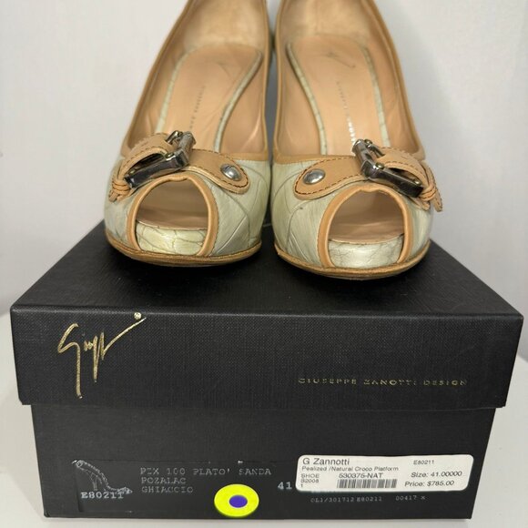 Giuseppe Zanotti Croc-Embossed Open Toe Pumps | Made in Italy | Size EU 41 - Picture 3 of 7